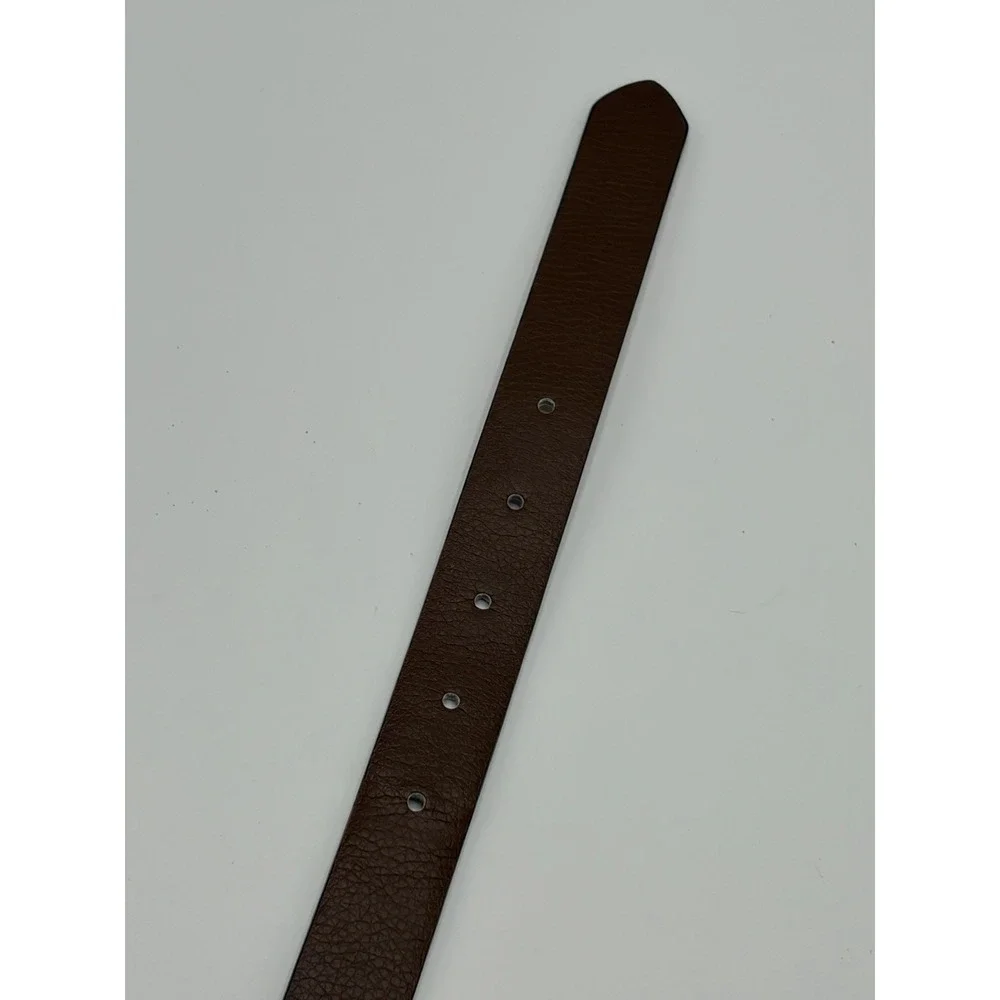 HM Women's Leather Belt Brown Leather Size‎ Medium Dress Belt C Buckle